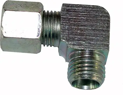 Metal angles and fittings, showing a threaded connection and hexagonal nuts. Part of a gas system, possibly associated with Wolf products.